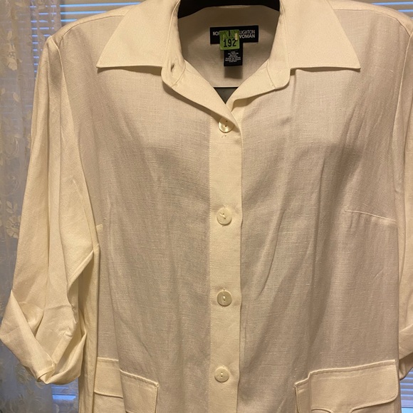 Norton McNaughton Linen Rayon blouse Plus 1X - Picture 2 of 5